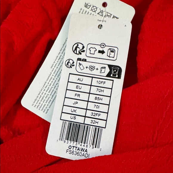 NWT Fantasie Swim Standard Ottawa Underwire Twist Front Swimsuit Red 32H - Picture 5 of 7